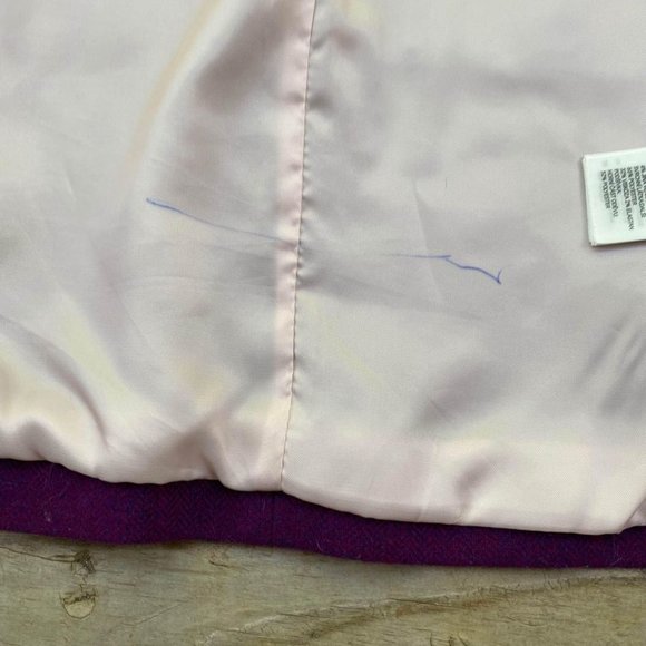 SOLD H&M Open Front Wool Blazer Jacket, Purple, Size 6 - Picture 4 of 5